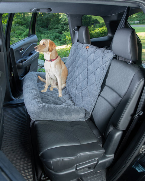 3/4 Coverage Shearling Headrest Back Seat Protector- Gray NEW! – 3 Dog Pet Supply