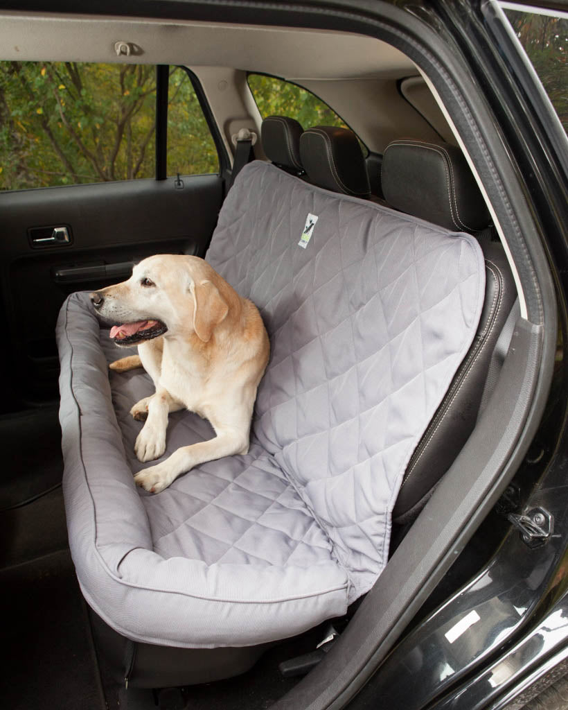 3 Dog Pet Supply Back Seat Protector with Bolster - Grey