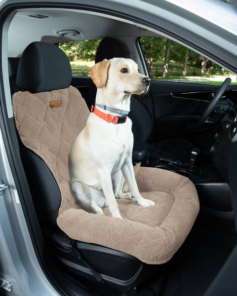 NEW! Shearling Back Seat Protector with Headrest-Natural